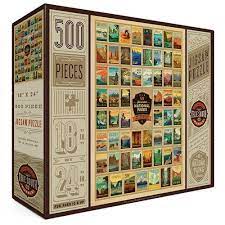 National parks puzzle 500 pieces. 500 Pc Puzzle 62 National Parks Wilderness Wonder Best Seller National Parks National Park Patches Vintage Poster Design
