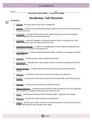 You may modify and share if you improve on it. Cell Structure Gizmo Vocab 1 Doc Vocabulary Cell Structure Vocabulary Cell Membrane A Double Layered Membrane That Surrounds The Cell Also Called Course Hero