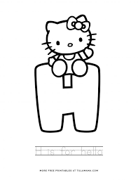 By starting coloring, any person goes into a state of meditating, . Free Printable Hello Kitty Tracing Letters Worksheets Tulamama