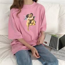 Angels Kiss Print Long Oversized Aesthetic T Shirt Aesthetic T Shirts Aesthetic Shirts Tumblr Outfits