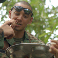 A hand sketched illustration by: US Air Force (USAF) Art Collection.  Artist: Dick Kramer. Artwork:"Guard Dog at Minot"