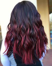 Types of hair highlights for black hair. 40 Burgundy Ombre Two Colors In One This Dark Mane Was Transformed Into Red Brown Hair With The Magic Touch Of A Hair Color Burgundy Hair Styles Maroon Hair