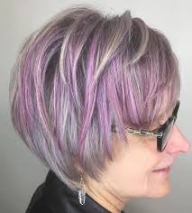 Gray Pixie Bob With Pastel Purple Highlights Short Hair Color Hair Styles Silver Hair Color
