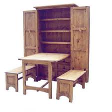 Rustic Cowboy Kitchen Solid Pine Western Fold Up Table Murphy Style Furniture Tiny House Living Home