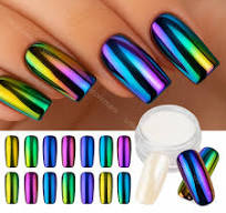 CHAMELEON MIRROR Nails Powder White Pearl Chrome Nails Ceramic Shimmer Effect