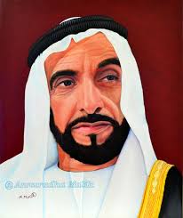 Sheikh Zayed bin Sultan Al Nahyan”. The Author: DIMA FATUM (Ukraine). The  canvas is devoted to the "Year of Zayed", which marks the 100th birthday of  the founding father of the UAE.
