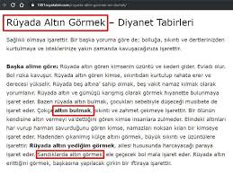 Ruyada Altin Gormek Diyanet Tabirleri Ruya Islam Altin