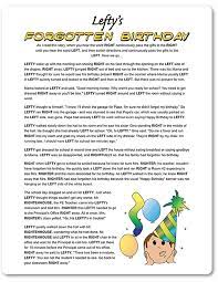 Printable Lefty S Forgotten Birthday Birthday Games For Kids Free Birthday Stuff Birthday Games