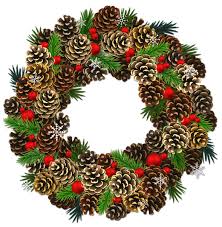 The image is transparent png format with a resolution of 4347x1733 pixels, suitable for design use and personal projects. Transparent Christmas Pinecone Wreath Png Clipart Christmas Wreaths Christmas Trimmings Wreaths