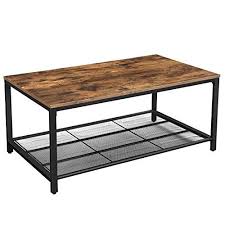 Vasagle Indestic Coffee Table Living Room Table With Dense Mesh Shelf Large Storage Space Cocktail Table Easy Lavorist Coffee Table Metal Frame Living Room Table Coffee Table With Storage