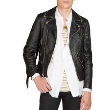 Saint Laurent Fringe Leather Moto Jacket Leather Jacket Mens Zip Up Jackets Leather Moto Jacket