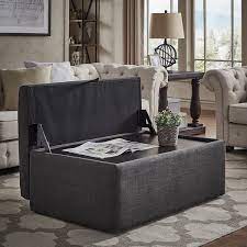 Storage ottoman coffee table, measure and cut four pieces of pine 1 foot by 1 foot. Landen Lift Top Upholstered Storage Ottoman Beige Linen Coffee Table By Inspire Q Artisan As Is Item Overstock 25452099