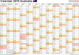 Australia Calendar 2019 Free Printable Pdf Templates