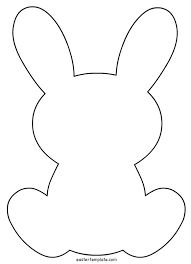 Free printable bunny face template. Rabbit Outline Template Printable Easter Template Easter Templates Bunny Templates Door Hanger Template