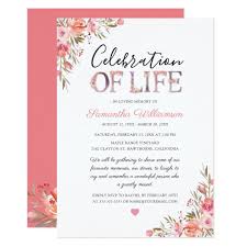 Celebration Of Life Pink Floral Funeral Invitation Zazzle Com In 2020 Funeral Invitation Celebration Of Life Birthday Celebration Quotes