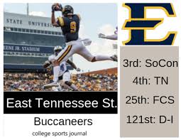 Official site of east tennessee state athletics. 2019 Ncaa Division I College Football Team Previews East Tennessee State Buccaneers The College Sports Journal