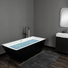 Blue bath presents a vast array of bath tubs, free standing bath tubs, walk in bath tubs and wooden tubs. Akdy 70 In Fiberglass Black Acrylic Tub For Bathtub With Tub Filler Combo Modern Flat Bottom Stand Alone Tub Bt0074 42 The Home Depot