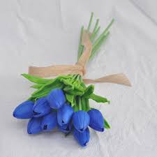 Enjoy fast delivery, best quality and cheap price. Royal Blue Tulip Real Touch Tulip Bouquet Small Blue Bouquet True Touch Tulips Bridesmaid Real Touch Flower 12 Pcs In 2021 Blue Tulips Real Touch Flowers Tulip Bouquet