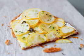 Yellow Zucchini Tarte Fine On A Yogurt Based Crust Recipe Chocolate Amp Zucchini Food Recipes Yellow Zucchini