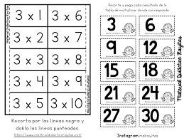 Tablas De Multiplicar Manipulativo Para Recortar 3 Tablas De Multiplicar Aprender Las Tablas De Multiplicar Y Practicar Tablas De Multiplicar