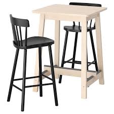 Norraker Norraryd طاولة عالية و 2 مقعد عالي بتولا أسود Ikea