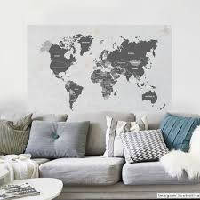 Projeto andréa de paula, gabriela nóbrega e débora farias. Painel Adesivo Mapa Mundi 12x S Juros Tacolado