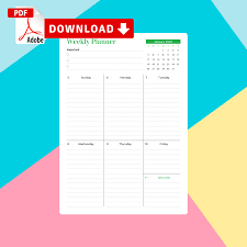 Available as adobe pdf and microsoft excel documents. Printable Weekly Planner Templates Download Pdf