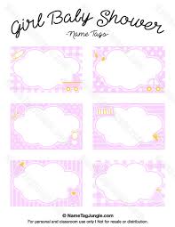 Here are fun, free, printable baby shower games from the classic to the unique. Free Printable Girl Baby Shower Name Tags The Template Can Also Be Used For Creating Items Like Label Baby Shower Baby Shower Tags Free Baby Shower Printables