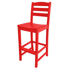 Polywood La Casa Bar Height Patio Dining Side Chair Cafe Bar Stools Patio Bar Stools Trex Outdoor Furniture