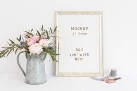 Check spelling or type a new query. A4 Golden Frame Mockup With Flowers Graphic By White Hart Design Co Creative Fabrica