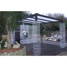 Gabionen Uberdachung Bo Terrace Outdoor Cabana Pergola Und Gabion Wall