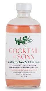 cocktail sons watermelon thai basil ingredients water sugar watermelon thai basil makrut lime leaves citric thai basil cocktail syrups watermelon