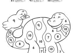 Unveil a popular animal as you color by number: Preschool Color By Number Coloring Pages Printables Education Com