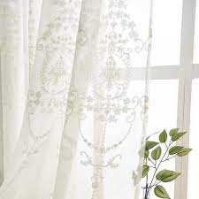 Check spelling or type a new query. Embroidered Craft Garden Pure White Embroidered Sheer Curtain