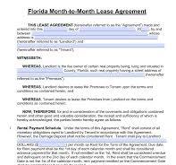 Florida Month-to-Month Lease Agreement