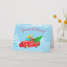 Special Delivery Santa S Pickup Truck Christmas Holiday Card Zazzle Com Pickup Trucks Christmas Holiday Cards Christmas Truck