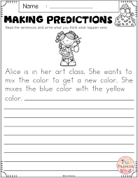 Free Making Predictions Making Predictions Third Grade Writing First Grade Worksheets