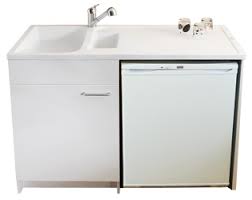 Le réfrigérateur, la cuisinière et l'évier. Carea Sanitaire Concept Meuble Evier Giga 120 Melamine Carea Sanitaire