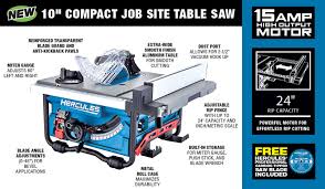 Harbor Freight Tools New Product Alert Hercules 10 Compact Job Site Table Saw Milled