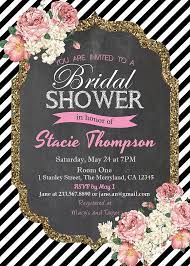 Chalkboard Bridal Shower Invitation Black White Stripe Gold Glitter Rusti Bridal Shower Wishes Bridal Shower Invitations Printable Wedding Shower Decorations