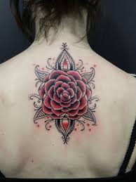 Camellia Flower Tattoo Black Grey Red By Elisa Devihate Tattoos Pretty Tattoos Unique Tattoos