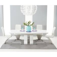 Well known white gloss extendable dining tables with regard to sandor 2 160 220cm grey glass & white high gloss modern extendable view photo 6 of 20. Rossini White High Gloss Extending Dining Table And 6 Hereford White Chairs
