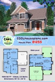 Stock home plans custom home designs builder house plan services. House Plan 81233 Traditional Style With 1500 Sq Ft 3 Bed 2 Bath 1 Half Bath