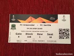Preliminary round (jun 26 and jul 5) ue sant julià and gzira united mlt super cup 2019. R4635 Entrada Ticket Futbol Krasnodar Sevilla U Buy Old Football Tickets At Todocoleccion 139008242