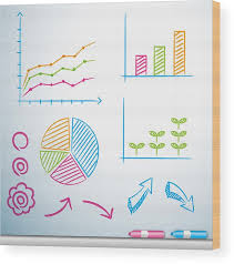 Illustration Of A Chart On Whiteboard Wood Print