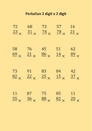 Teka teki silang level 68. Perkalian 2 X 2 Worksheet