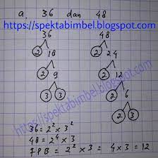 Vii (1 smp) materi : Bimbel Spekta Cara Mencari Fpb Soal Dan Pembahasan 1