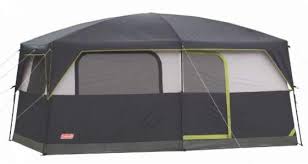 Hinged door easily swings open. Coleman Prairie Breeze 9 Person Cabin Tent Black And Grey Finish Family Camp Tents