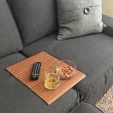 It has been sanded down, then stained and sealed with a dark walnut finish. Wooden Sofa Armrest Roll Up Tray Table Of Flexible And Removable Buy Sofa Armrest Roll Up Tray Table Wooden Sofa Armrest Roll Up Tray Table Wooden Sofa Armrest Roll Up Tray Table Of