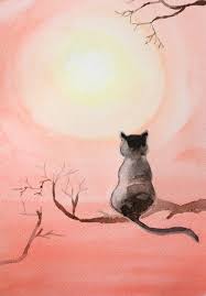 Beginner Black Cat Face Paint This Beginner Friendly Watercolor Tutorial Will Show You How To Paint The Silhouette Of A Black Cat Watching A Harv Lapices De Acuarela Pinturas Acuarela Facil